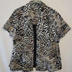 Tiger Print Button Down Shirt